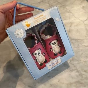 2/$20 NWT in box Robeez Touch and Feel Panda slip on baby shoes